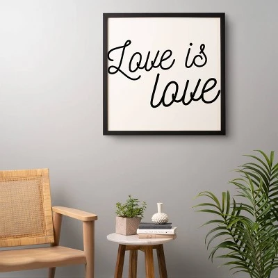 Eyesasdaggers Love Is Love Framed Wall Canvas Black/White - Deny Designs - Image 4