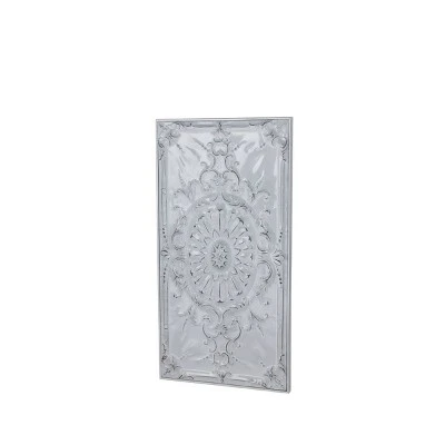 Metal Scroll Wall Decor With Embossed Details White - Olivia & May - Image 4