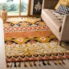 3'x5' Shapes Hooked Accent Rug Rust/Gold - Safavieh
