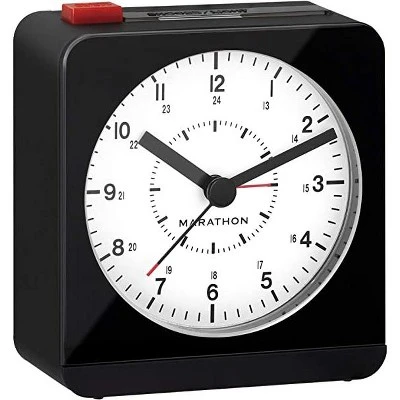 Marathon Analog Classic Sleek & Stylish Desk Alarm Clock With Auto Ambient Night Light - Image 6