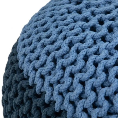Rigby Hand Knit Round Pouf - Wyndenhall - Image 2