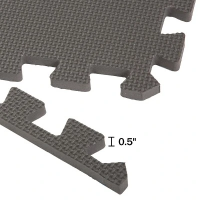 Foam Flooring Tiles 24-Pack Interlocking EVA Foam Pieces Non-Toxic Floor Padding For Playroom Gym Or Basement By Stalwart (Gray) - Image 5