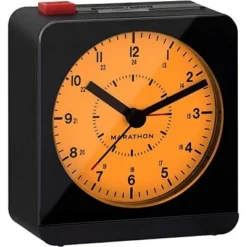 Marathon Analog Classic Sleek & Stylish Desk Alarm Clock With Auto Ambient Night Light