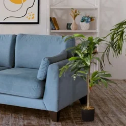 Forever Leaf 48" Artificial Dracaena Plant In Black Pot, Indoor Artificial Plant For Home Decor