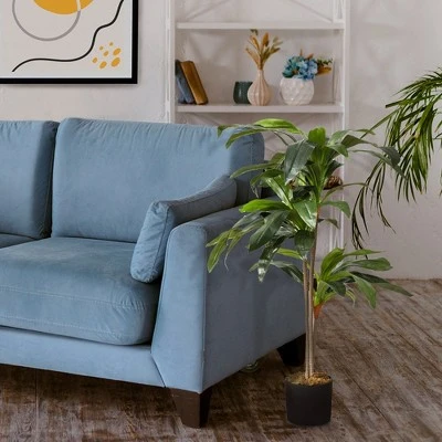 Forever Leaf 48" Artificial Dracaena Plant In Black Pot, Indoor Artificial Plant For Home Decor