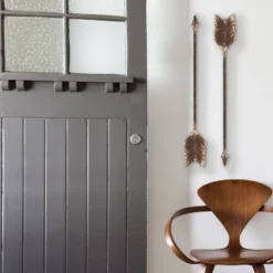 Set Of 4 Decorative Wall Art Metal Arrows Brass - Storied Home