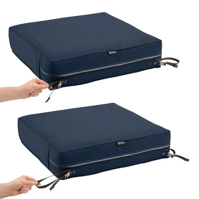 21" X 19" X 5" Montlake Water-Resistant Patio Seat Cushion Slip Cover Heather Indigo Blue - Classic Accessories - Image 3