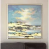 Canvas Geode Landscape Framed Wall Art With Gold Frame Blue - Olivia & May