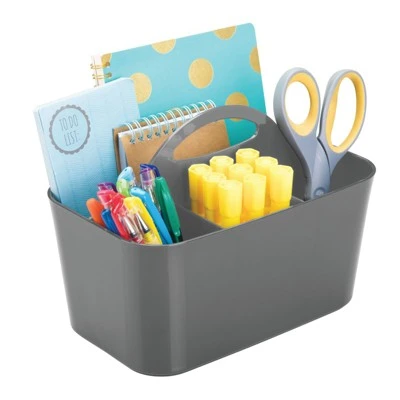 MDesign Plastic Office Storage Organizer Caddy Tote, Small, 2 Pack - Image 6
