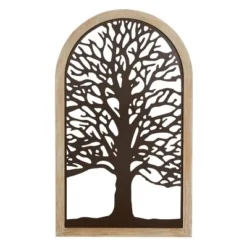 Metal Tree Of Life Wall Decor With Arched Frame Bronze - Olivia & May