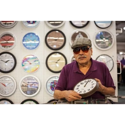 14.5" Vines And Dots Ultraviolet Slim Line Body Quartz Movement Decorative Wall Clock Silver - The Chicago Lighthouse - Image 2