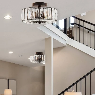 11.5" Crystalline Semi-Flush Mount Pendant Clear - River Of Goods - Image 4