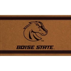 Evergreen Boise State University Logo Turf Mat, Brown- 28 X 16 Inches Indoor Outdoor Doormat