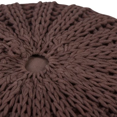 Grandville Hand Knit Round Pouf - WyndenHall - Image 2