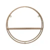 Transpac Metal 13.75 In. Gold Single Shelf Round Wall Decor