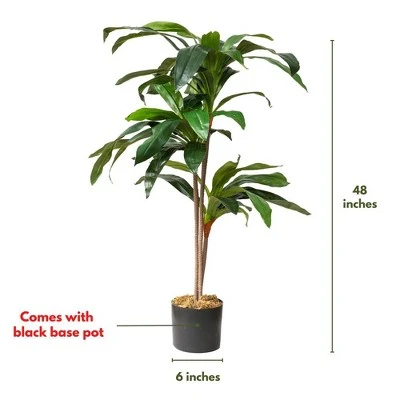 Forever Leaf 48" Artificial Dracaena Plant In Black Pot, Indoor Artificial Plant For Home Decor - Image 5