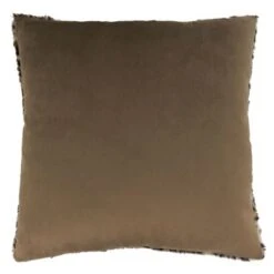 Saro Lifestyle Cheetah Print Faux Fur Decorative Pillow Cover, Brown, 22"