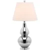 26" Cybil Double Gourd Lamp Silver (Includes CFL Light Bulb) - Safavieh