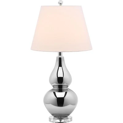 26" Cybil Double Gourd Lamp Silver (Includes CFL Light Bulb) - Safavieh