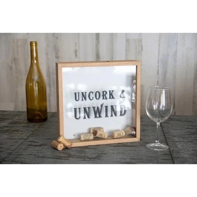 "Uncork & Unwind" Wooden Cork Holder Shadow Box - Foreside Home & Garden - Image 5