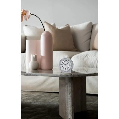 Seiko 5" Everett Alarm Clock, Silver - Image 2