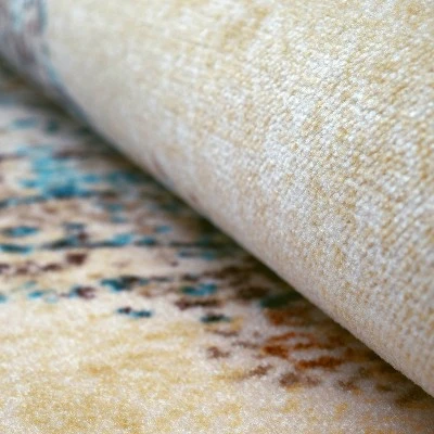 Distressed Medallion Traditional Border Indoor Area Rug Or Runner Rug By Blue Nile Mills - Image 2