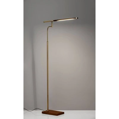 50.5" X 62.5" 3-way Barrett Floor Lamp (Includes LED Light Bulb) Brass - Adesso - Image 2