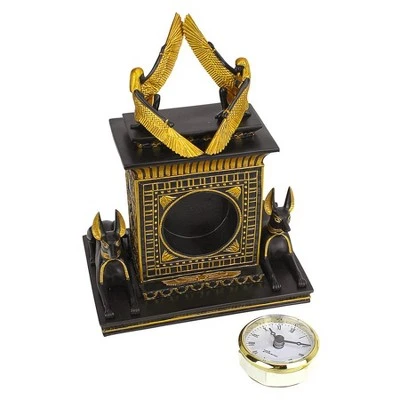 Design Toscano Temple Of Anubis Egyptian Revival Sculptural Clock - Image 5