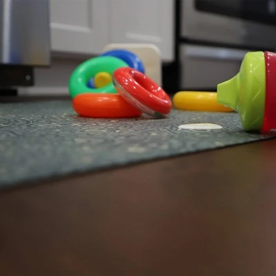 FlorArt Paisley Park Low Profile Easy Clean Kitchen Mat Light Green - Bungalow Flooring - Image 3