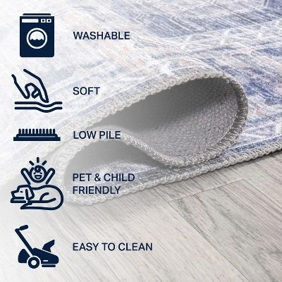 Alanya Ornate Medallion Washable Area Rug - JONATHAN Y - Image 5