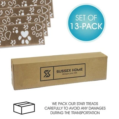 Sussexhome Paw Collection Non-Slip Carpet Stair Treads For Wooden Steps, 9" X 28" , Pack Of 4/7/10/13/15 - Image 8