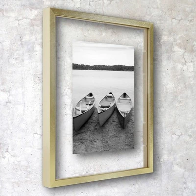 8" X 10" Float Thin Metal Gallery Frame Brass - Project 62™