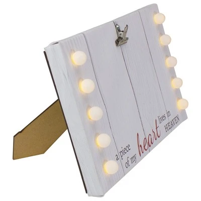 Northlight LED Lighted "My Heart Lives In Heaven" Canvas With Photo Clip 10.25" - Image 2