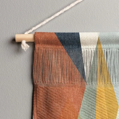 Little Arrow Design Co Modern Triangle Mosaic Multi Landscape Fiber Wall Hanging - Society6 - Image 2