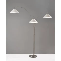 Braxton 3 Arm Arc Lamp Brushed Steel - Adesso