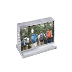Azar Displays The Imperial Collection: Acrylic Block Frame On Acrylic Base, Horizontal 8.5"W X 5.5"H