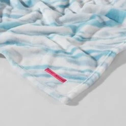 50"x70" Marble Plush Fleece Reversible Throw Blanket Blue - Betseyville
