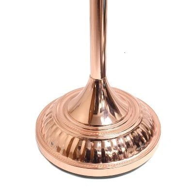 1 Light Torchiere Floor Lamp With Marbleized Glass Shade Rose Gold - Elegant Designs - Image 2