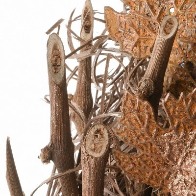 National Tree Company18" Harvest Brown Maple Leaves Wreath - Image 4