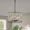 16" X 16" X 55" 4-Light Samel Chandelier Black - Warehouse Of Tiffany