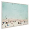 28" X 38" Sylvie Turquoise Beach From Above Framed Canvas By Amy Peterson Art Studio White - Kate & Laurel All Things Decor