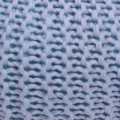 Gold Medal Hand Knitted Pouf Robin's Egg Light Blue