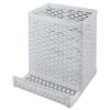 Artistic Urban Collection Punched Metal Pencil Cup/Cell Phone Stand 3 1/2 X 3 1/2 White ART20014WH
