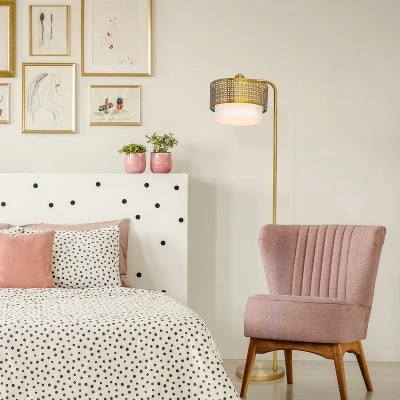 65.25" Ximena Drum Shade Floor Lamp Gold - River Of Goods - Image 2