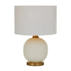 19" X 13" Modern Glass Table Lamp White - Olivia & May