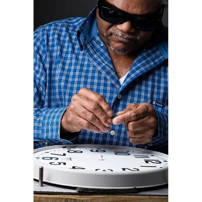 14.5" Vines And Dots Ultraviolet Slim Line Body Quartz Movement Decorative Wall Clock Silver - The Chicago Lighthouse - Image 3