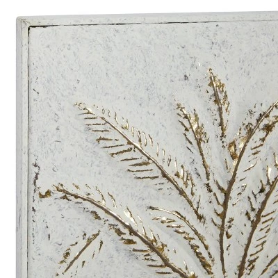 Metal Tree Relief Palm Wall Decor With Gold Detailing Gold - Olivia & May - Image 6