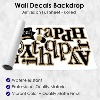 Big Dot Of Happiness Adult 50th Birthday - Gold - Peel And Stick Birthday Party Decoration - Wall Decals Backdrop - Image 5