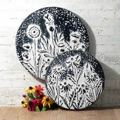 Sullivans Hammered Metal Wall Medallions Set Of 2, 23"H & 18"H Black - Image 2