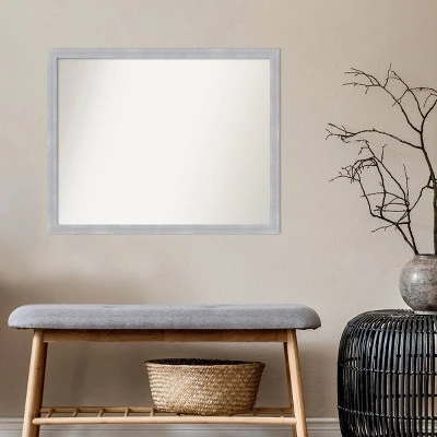 30" X 24" Non-Beveled Grace Brushed Nickel Narrow Wall Mirror - Amanti Art - Image 6